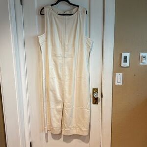 Pilcro | Dresses | Pilcro Denim Fitted Beige Midi Dress With Stitching  Sleeveless 3x | Poshmark